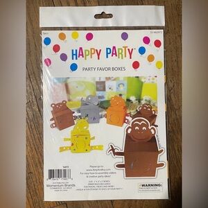 NWT Momentum Brands Happy Birthday Animal Party Favor Boxes